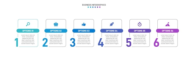 Infographie De Ligne De Temps Avec Infochart Moderne Modèle De Présentation Avec 6 Points Pour Le Processus D'affaires