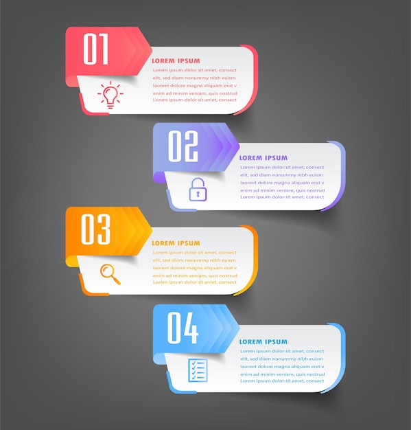 Infographie De Modèle De Zone De Texte De Chronologie Moderne