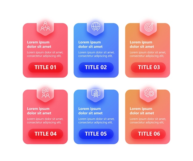 Infographie moderne avec 6 options