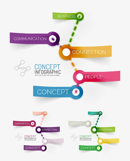 Infographie De Mots-clés De Thème De Connexion Vectorielle