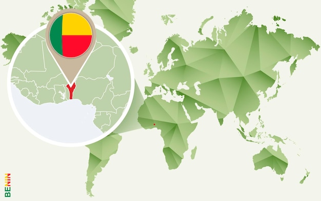 Infographie Pour Le Bénin Carte Détaillée Du Bénin Avec Drapeau