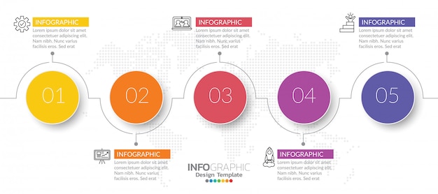 Infographie Pour Concept D'affaires Avec Des Icônes Et Des étapes.