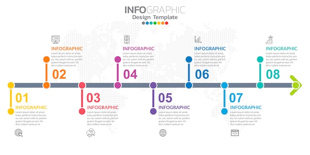 Vecteur infographie pour les entreprises avec des icônes et des options ou des étapes.