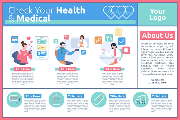 Vecteur infographie de procédure de soins de santé avec modèle d'illustration