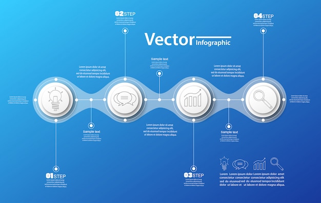 Infographie En Quatre étapes Avec Cercles