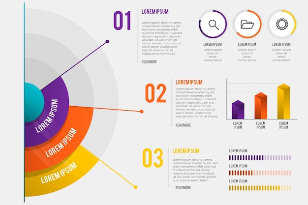 Vecteur infographie radiale dégradée