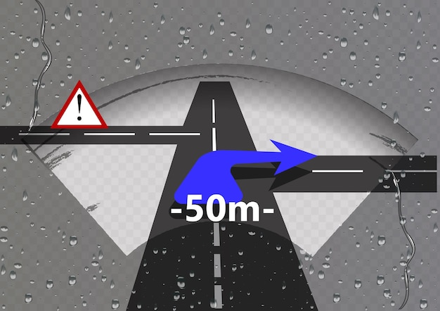 Vecteur infographie de route avec pointeur de broche coloré