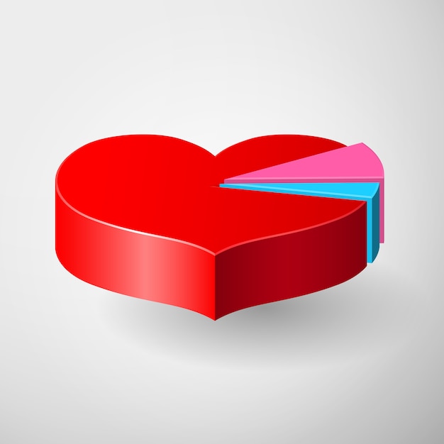 Vecteur infographie de la saint-valentin avec diagramme de coeur
