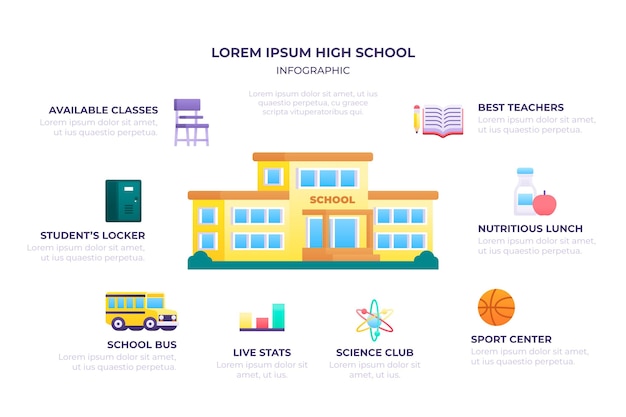 Infographie Scolaire Au Design Plat