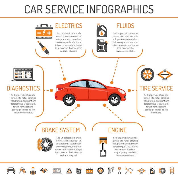 Infographie De Service De Voiture