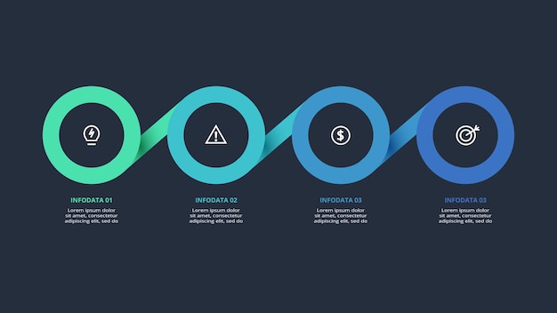 Vecteur infographie sombre créative avec modèle d'éléments illustration vectorielle