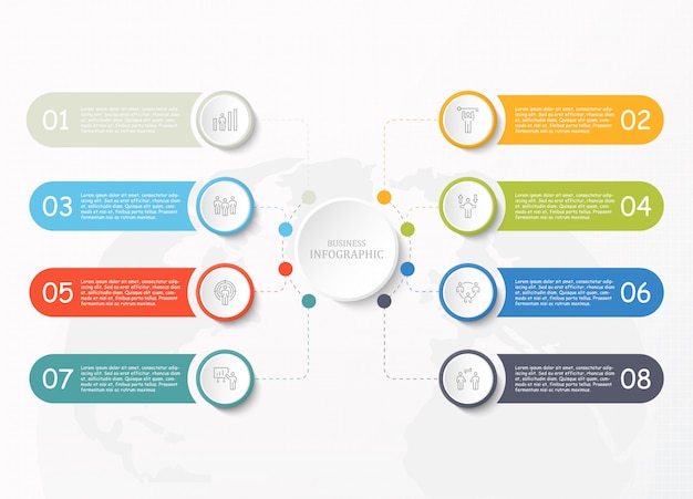 Infographie Standard Et Icônes De L'homme De Travail Pour Le Concept D'entreprise.