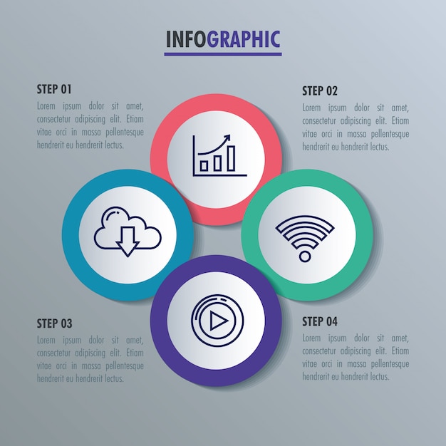 Infographie Statistique Avec Icônes Définies