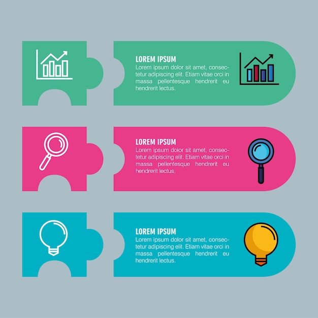 Infographie En Trois étapes Avec Des éléments Commerciaux