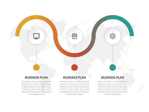 Vecteur infographie vector template business marketing avec des icônes