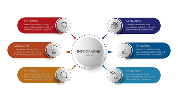 Infographie Vectorielle De Conception Moderne Avec Six étapes