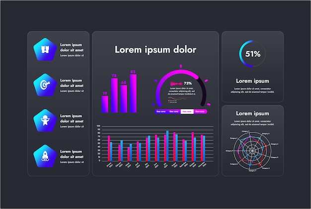 Infographies commerciales modernes présentation visuelle des données