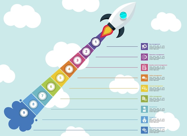 Vecteur infographies avec des icônes sur le thème de la gestion de l'entreprise