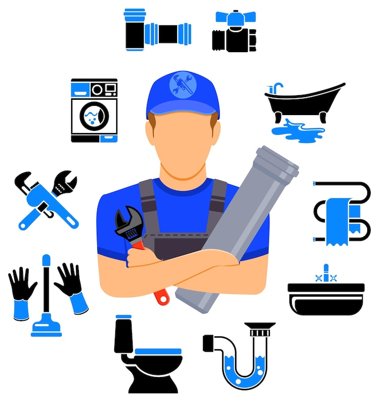 Vecteur infographies sur les services de plomberie