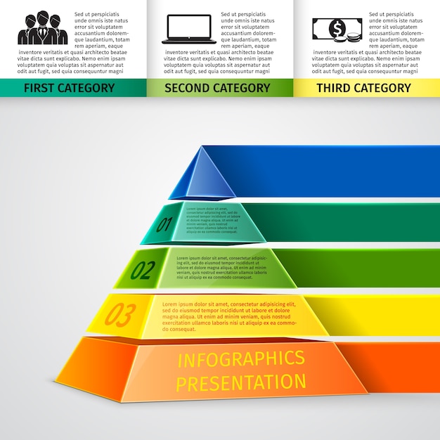 Infographique D'affaires Avec Pyramide Colorée