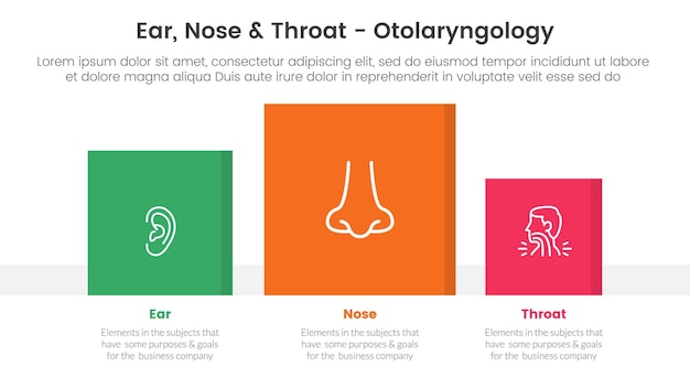 Infographique De Traitement De La Maladie De Santé Modèle D'étape En Trois Points Avec Boîte De Données De Graphique Carré Direction Droite Pour La Présentation De Diapositives