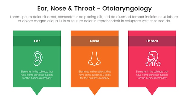 Infographique De Traitement De La Maladie De Santé Modèle D'étape En Trois Points Avec Boîte Rectangulaire Et Boîte De Dialogue De Commentaire D'appel En Bas Pour La Présentation De Diapositives