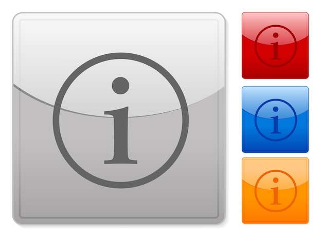 Vecteur informations sur les boutons web carrés