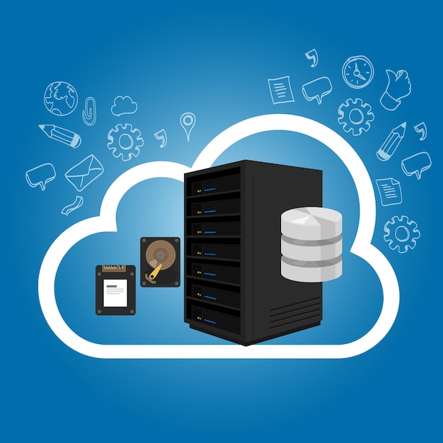 Infrastructure IaaS sous forme de service sur le stockage de serveurs d'hébergement Internet dans le cloud