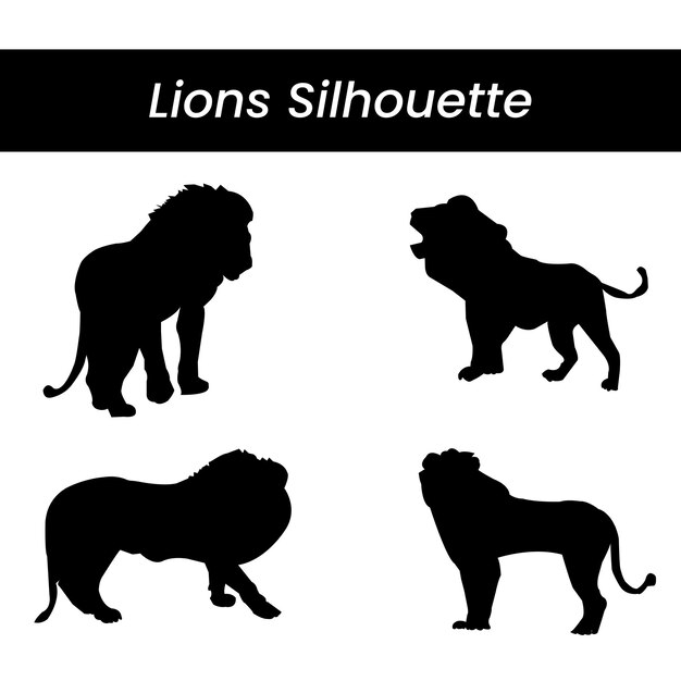 Infusez Vos Dessins Avec L'essence Royale Des Silhouettes De Lions Vectoriels