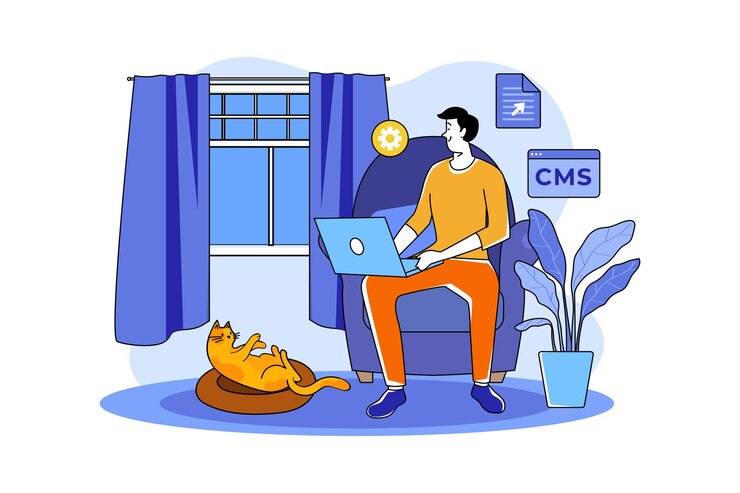 Vecteur ingénieur informaticien programmeur homme travail à domicile