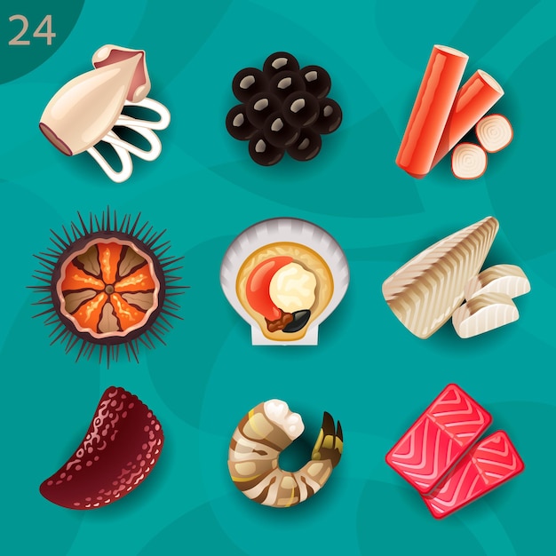 Ingrédients Alimentaires Vector Icon Set 24