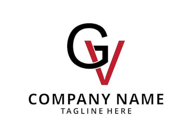 Vecteur initial gv creative letter logo design modèle vectoriel résumé lettre gv logo design