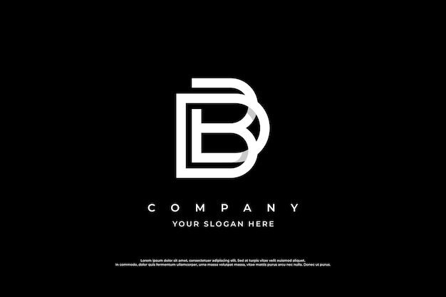 Initial Letter BD Logo ou DB Logo Design Vector