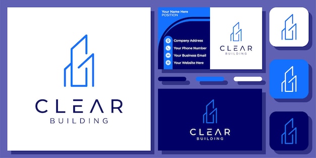 Initial Letter C Building Real Estate City Apartment Monogram Vector Logo Design With Business Card