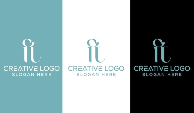 Initial Letter Ft Logo Design Monogram Creative Modern Sign Symbol Icon