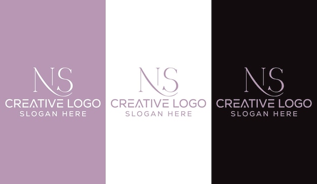 Vecteur initial letter ns logo design monogram creative modern sign symbol icon