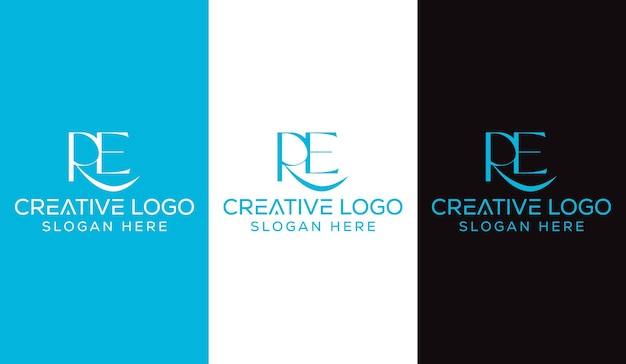 Initial Letter RE Logo Design Monogram Creative Modern Sign Symbol Icon