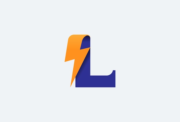 Initial L Logo Lettre L avec illustration vectorielle de combinaison de boulon de tonnerre