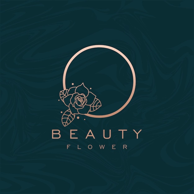 Vecteur initial o fleur beauté lettre logo marbre design vecteur