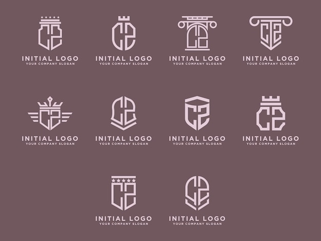 Initial Set Logo Cz Design Graphique Moderne. Design De Logo Inspirant Pour Toutes Les Entreprises. -vecteurs