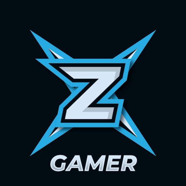 Initial Z Simple élément De Conception De Logo Esport Logo De Joueur Icône étoile Icône épée Gamer Logo Shuriken