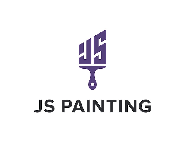 initiales lettre js peinture simple élégant créatif géométrique moderne logo design