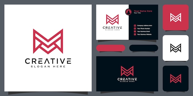 Initiales Lettre M Logo Vector Design Et Carte De Visite