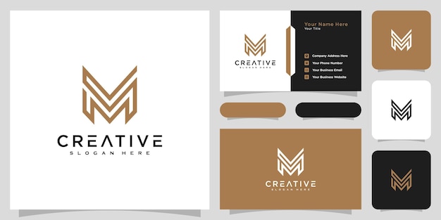 Initiales Lettre M Logo Vector Design Et Carte De Visite