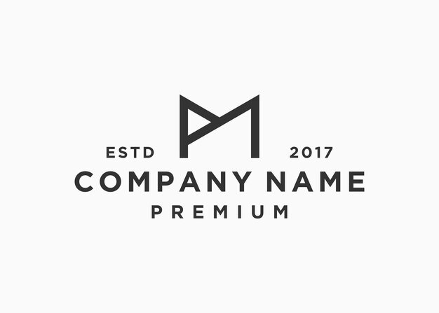 initiales lettre mp logo design modèle d'illustration vectorielle