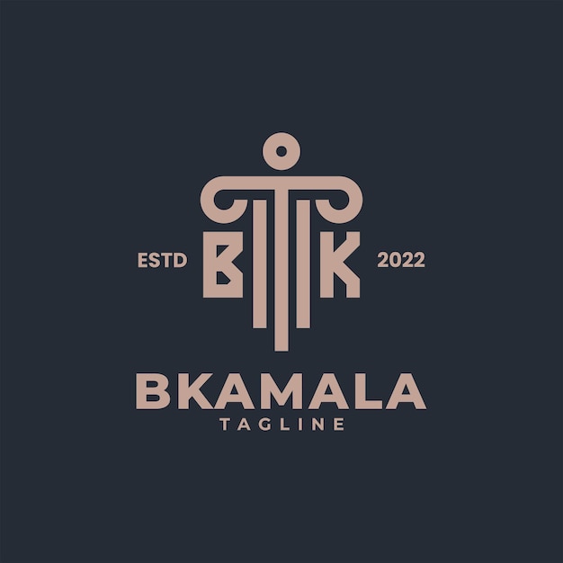 Initiales Logo du cabinet d'avocats avec la lettre BK