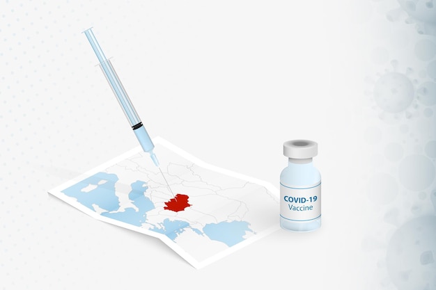 Injection Avec Vaccin Sur La Carte De La Serbie