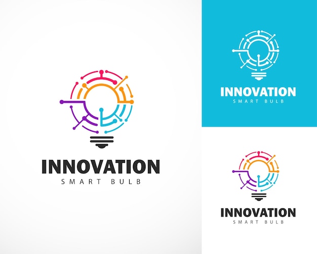 Innovation logo ampoule créative smart tech connect design concept couleur