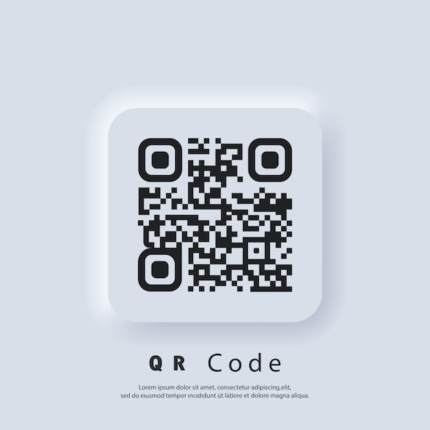 Vecteur inscription du code qr pour la numérisation du smartphone