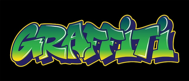 Vecteur inscription graffiti lettrage décoratif vandale street art style sauvage gratuit sur le mur ville action illégale urbaine en utilisant de la peinture en aérosol. type de hip hop underground. illustration moderne.